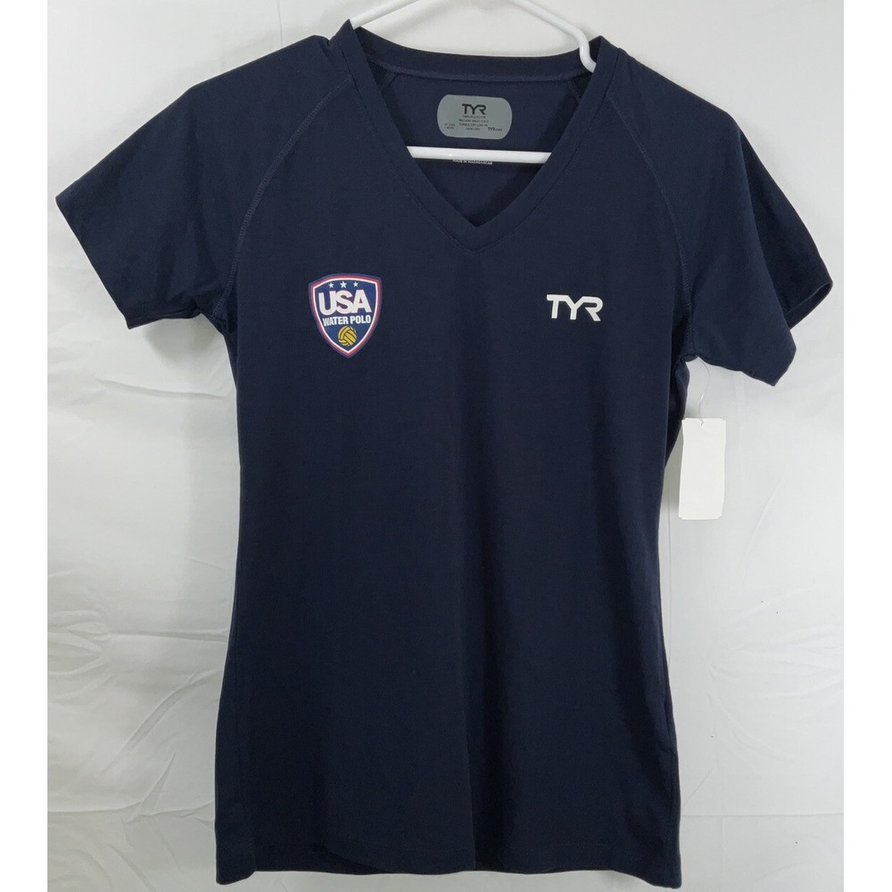 NWT Women's TYR USA Water‎ Polo Navy Short Sleeve T-Shirt Navy XS